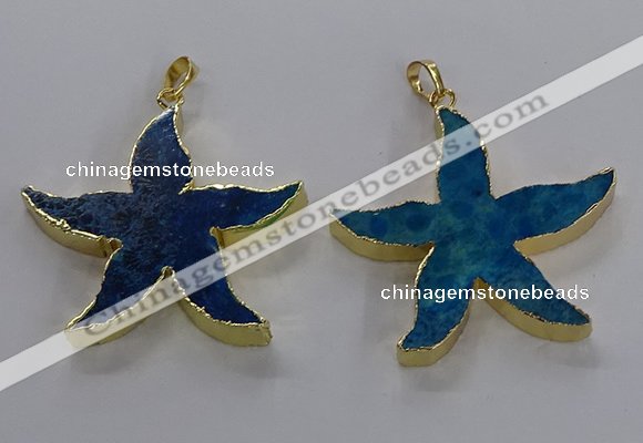 NGP3524 48*50mm starfish fossil coral pendants wholesale