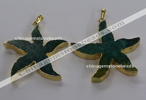 NGP3525 48*50mm starfish fossil coral pendants wholesale