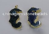 NGP3534 22*58mm - 25*55mm seahorse agate gemstone pendants