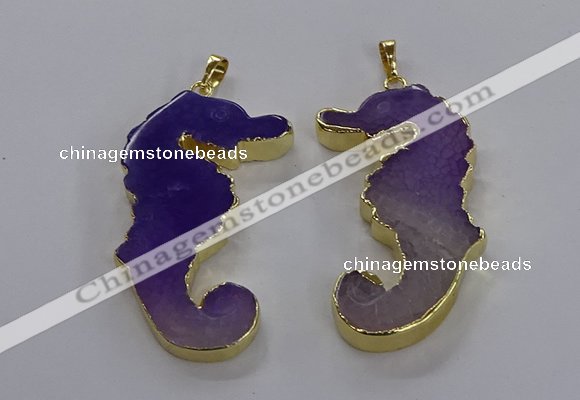 NGP3542 22*58mm - 25*55mm seahorse agate pendants wholesale