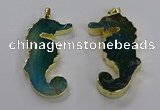 NGP3544 22*58mm - 25*55mm seahorse agate pendants wholesale