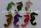 NGP3548 22*58mm - 25*55mm seahorse agate pendants wholesale