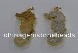 NGP3551 22*58mm - 25*55mm seahorse fossil coral pendants