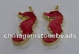 NGP3553 22*58mm - 25*55mm seahorse fossil coral pendants