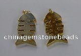 NGP3563 25*50mm - 28*55mm fishbone agate gemstone pendants