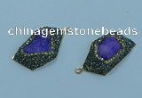 NGP3592 20*30mm - 22*32mm freeform druzy agate pendants