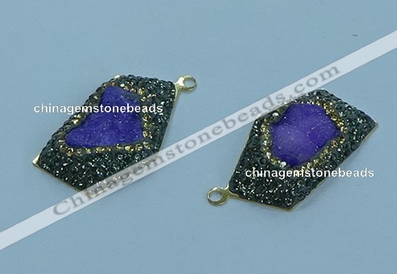 NGP3592 20*30mm - 22*32mm freeform druzy agate pendants