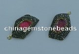 NGP3593 20*30mm - 22*32mm freeform druzy agate pendants