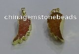 NGP3604 15*30mm - 18*40mm wing-shaped druzy agate pendants