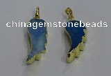 NGP3607 15*30mm - 18*40mm wing-shaped druzy agate pendants