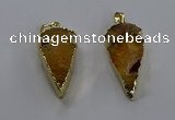 NGP3613 15*30mm - 20*40mm arrowhead druzy agate pendants