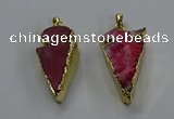 NGP3615 15*30mm - 20*40mm arrowhead druzy agate pendants