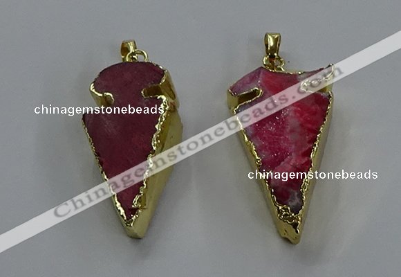 NGP3615 15*30mm - 20*40mm arrowhead druzy agate pendants