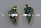 NGP3617 15*30mm - 20*40mm arrowhead druzy agate pendants