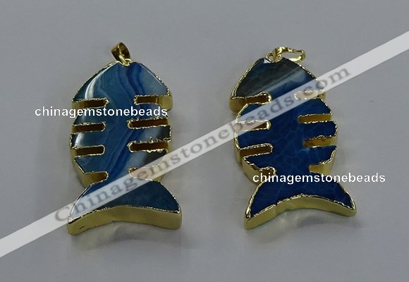 NGP3646 25*50mm - 28*55mm fishbone agate gemstone pendants