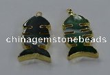 NGP3647 25*50mm - 28*55mm fishbone agate gemstone pendants