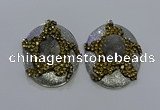 NGP3671 35*45mm oval druzy agate pendants wholesale