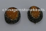 NGP3674 35*45mm oval plated druzy agate pendants wholesale