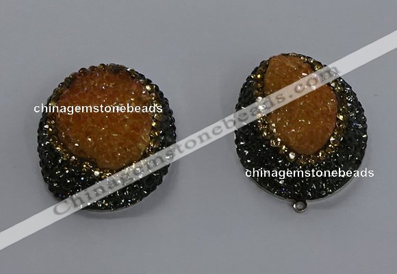 NGP3674 35*45mm oval plated druzy agate pendants wholesale