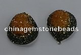 NGP3675 35*45mm teardrop plated druzy agate pendants wholesale