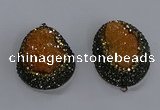 NGP3676 35*45mm freeform plated druzy agate pendants wholesale