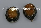 NGP3680 35*45mm freeform plated druzy agate gemstone pendants