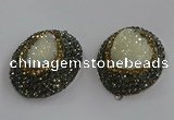 NGP3682 35*45mm oval plated druzy agate pendants wholesale