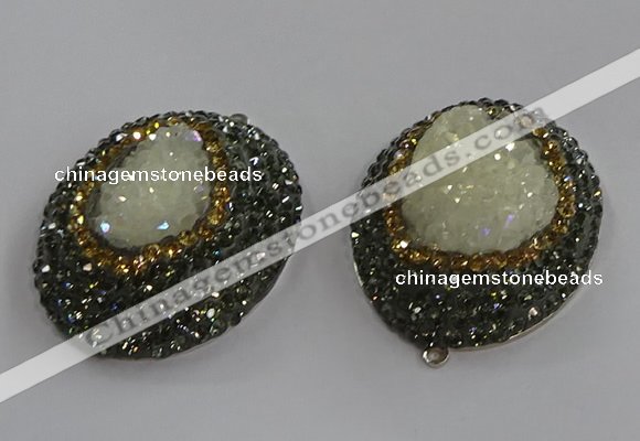 NGP3682 35*45mm oval plated druzy agate pendants wholesale