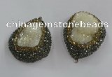 NGP3683 35*45mm teardrop plated druzy agate pendants wholesale