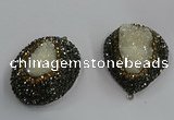 NGP3684 35*45mm freeform plated druzy agate pendants wholesale