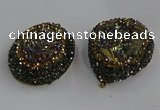 NGP3692 35*45mm freeform plated druzy agate gemstone pendants