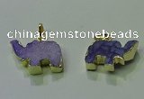 NGP3698 18*30mm - 22*35mm elephant druzy agate gemstone pendants