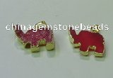 NGP3699 18*30mm - 22*35mm elephant druzy agate gemstone pendants