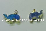 NGP3700 18*30mm - 22*35mm elephant druzy agate gemstone pendants