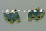 NGP3701 18*30mm - 22*35mm elephant druzy agate gemstone pendants