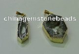 NGP3706 12*30mm - 22*35mm freeform druzy agate gemstone pendants