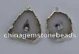 NGP3708 45*55mm - 50*65mm freeform druzy agate gemstone pendants