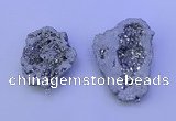 NGP3717 28*35mm - 40*45mm freeform plated druzy agate pendants