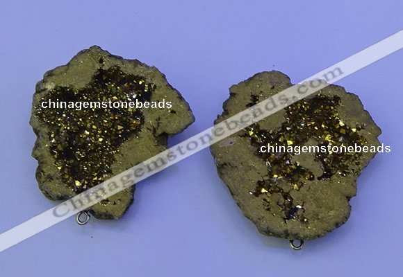 NGP3718 28*35mm - 40*45mm freeform plated druzy agate pendants