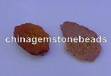 NGP3719 28*35mm - 40*45mm freeform plated druzy agate pendants