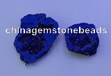 NGP3720 28*35mm - 40*45mm freeform plated druzy agate pendants