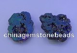 NGP3721 28*35mm - 40*45mm freeform plated druzy agate pendants