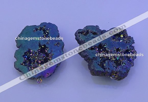 NGP3721 28*35mm - 40*45mm freeform plated druzy agate pendants