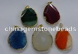 NGP3733 30*40mm - 35*45mm freeform agate gemstone pendants