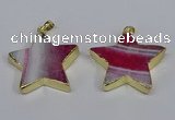 NGP3738 35*35mm star agate gemstone pendants wholesale