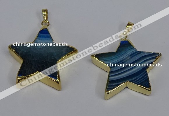 NGP3739 35*35mm star agate gemstone pendants wholesale