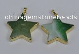NGP3740 35*35mm star agate gemstone pendants wholesale