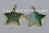 NGP3740 35*35mm star agate gemstone pendants wholesale