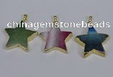 NGP3742 35*35mm star agate gemstone pendants wholesale