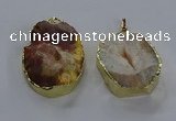 NGP3755 30*40mm - 40*50mm freeform druzy agate pendants